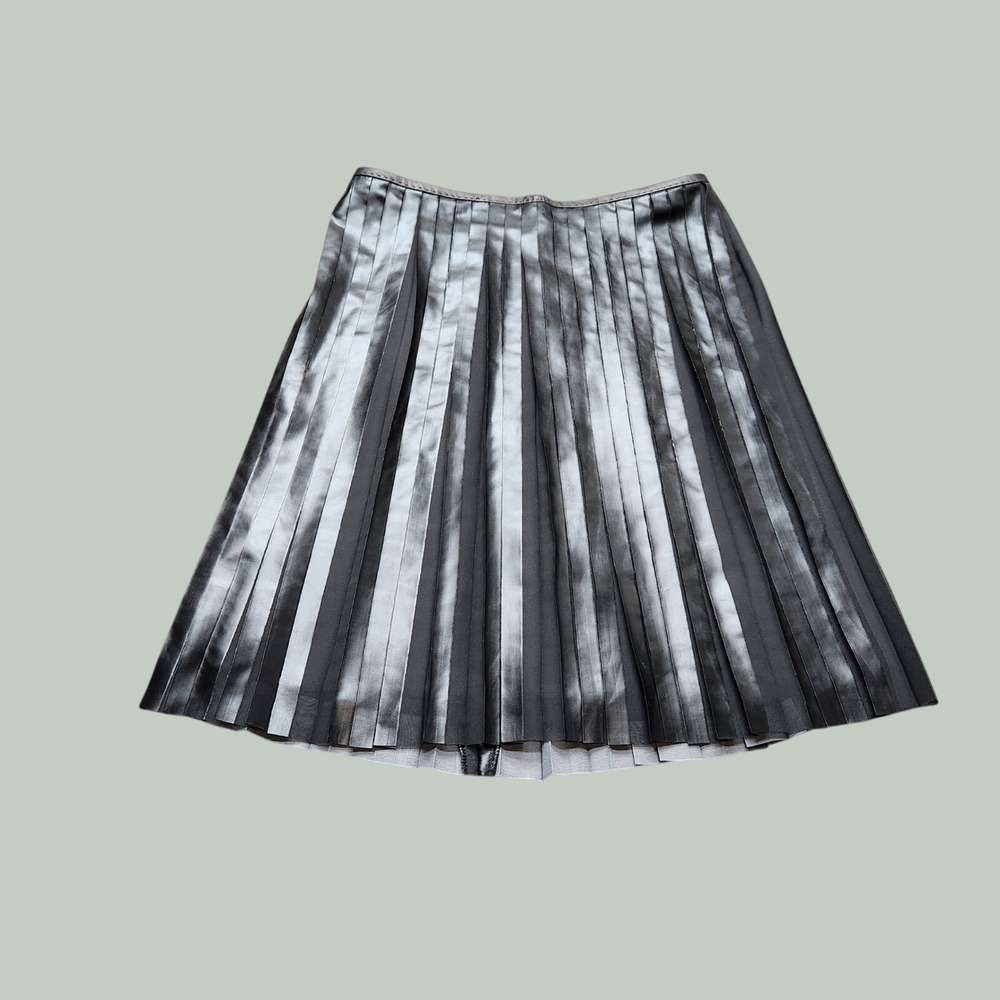 Leon Max Pleated Skirt Womens XS Black New Faux Leather Limited Edition